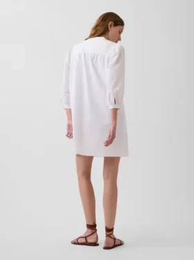 Popeline Henley-minijurk