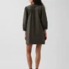 Popeline Henley-minijurk