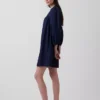 Popeline Henley-minijurk