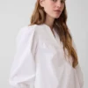 Popeline Henley-minijurk