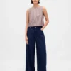 Popeline tanktop met boothals