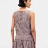 Popeline tanktop met boothals