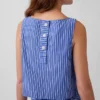 Popeline tanktop met boothals