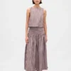 Popeline tanktop met boothals
