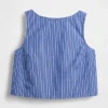 Popeline tanktop met boothals