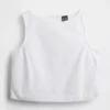 Popeline tanktop met boothals