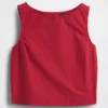 Popeline tanktop met boothals