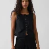 Popeline tanktop met plooitjes