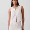 Popeline tanktop met plooitjes
