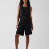 Popeline tanktop met plooitjes