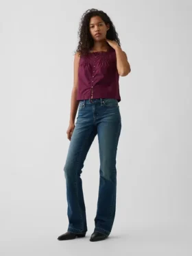 Popeline tanktop met plooitjes