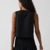 Popeline tanktop met plooitjes