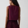 Popeline tanktop met plooitjes