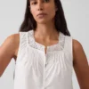 Popeline tanktop met plooitjes