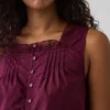 Popeline tanktop met plooitjes