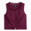 Popeline tanktop met plooitjes