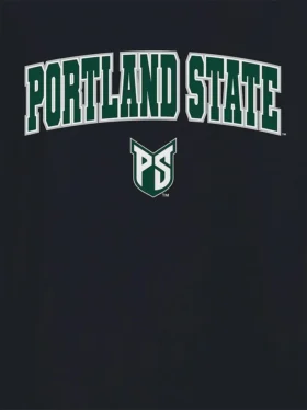 Portland State University Arch Logo, zwart T-shirt met afbeelding