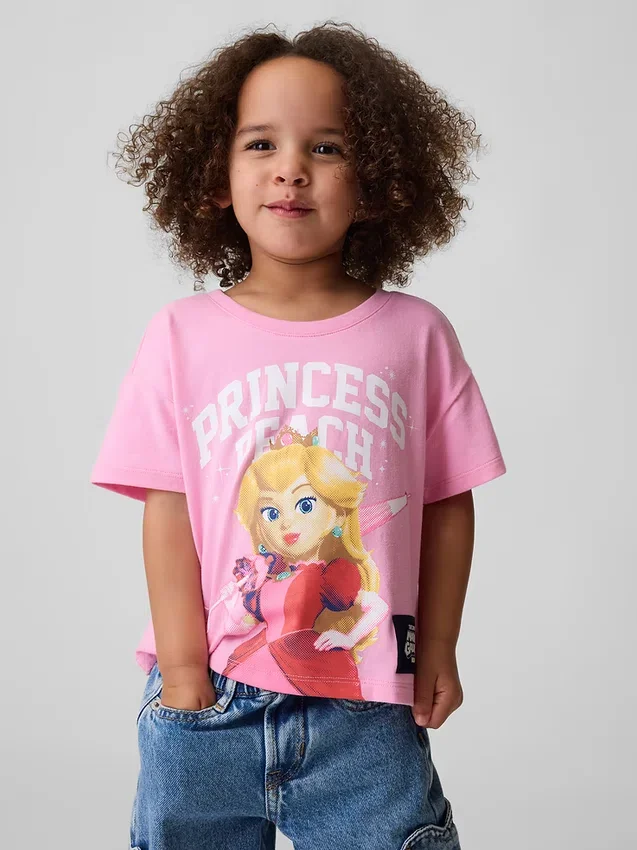 Princess Peach-T-shirt met print voor peuters