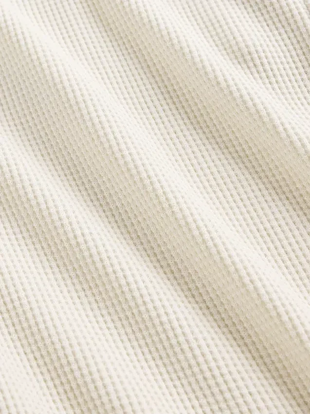 Pyjama-broek met wafelpatroon en wijde pijpen