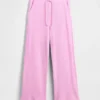 Pyjama-broek met wafelpatroon en wijde pijpen