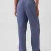 Pyjama-broek van linnenmix met kanten zoom