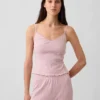 Pyjama-cami met pointelle-rand