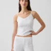 Pyjama-cami met pointelle-rand