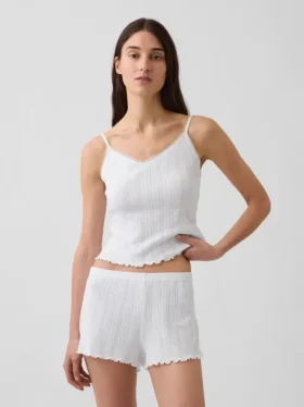 Pyjama-cami met pointelle-rand