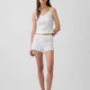 Pyjama-cami met pointelle-rand