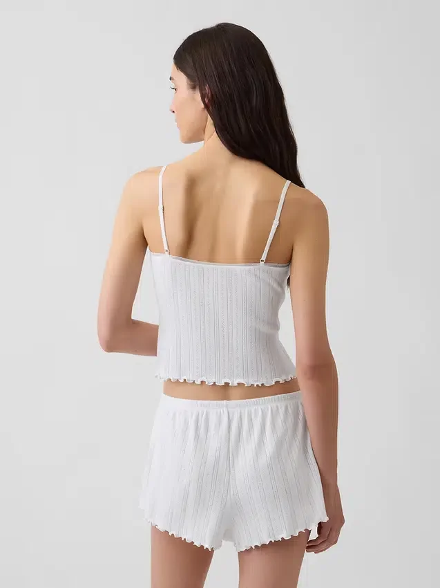 Pyjama-cami met pointelle-rand