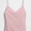 Pyjama-cami met pointelle-rand