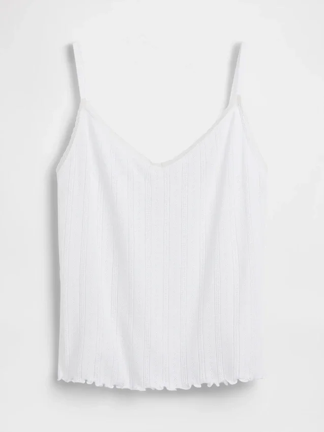 Pyjama-cami met pointelle-rand