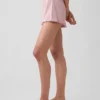 Pyjama-korte broek met pointelle-patroon en gekrulde zoom
