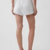 Pyjama-korte broek met pointelle-patroon en gekrulde zoom