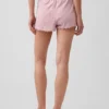 Pyjama-korte broek met pointelle-patroon en gekrulde zoom