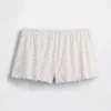 Pyjama-korte broek met pointelle-patroon en gekrulde zoom