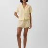Pyjama-korte broek van gekreukelde gaas