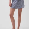Pyjama-korte broek van gekreukelde gaas