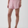Pyjama-korte broek van gekreukelde gaas