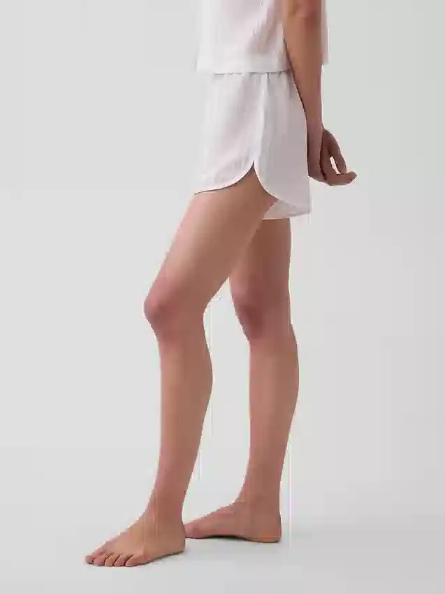 Pyjama-korte broek van gekreukelde gaas