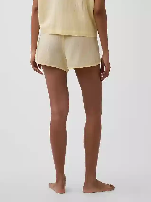 Pyjama-korte broek van gekreukelde gaas