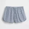 Pyjama-korte broek van gekreukelde gaas