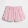 Pyjama-korte broek van gekreukelde gaas
