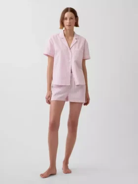 Pyjama-korte broek van popeline