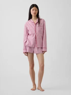 Pyjama-korte broek van popeline
