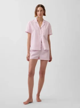 Pyjama-korte broek van popeline