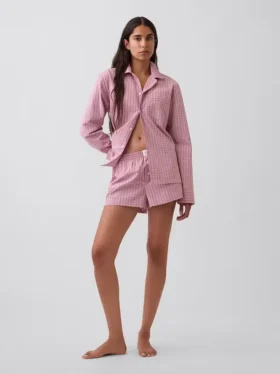 Pyjama-korte broek van popeline