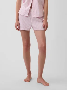 Pyjama-korte broek van popeline