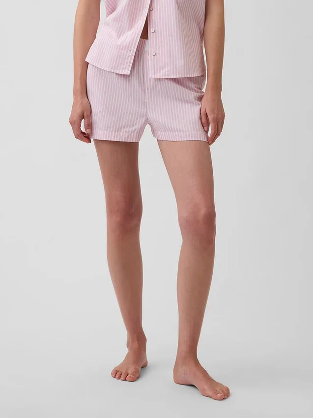Pyjama-korte broek van popeline