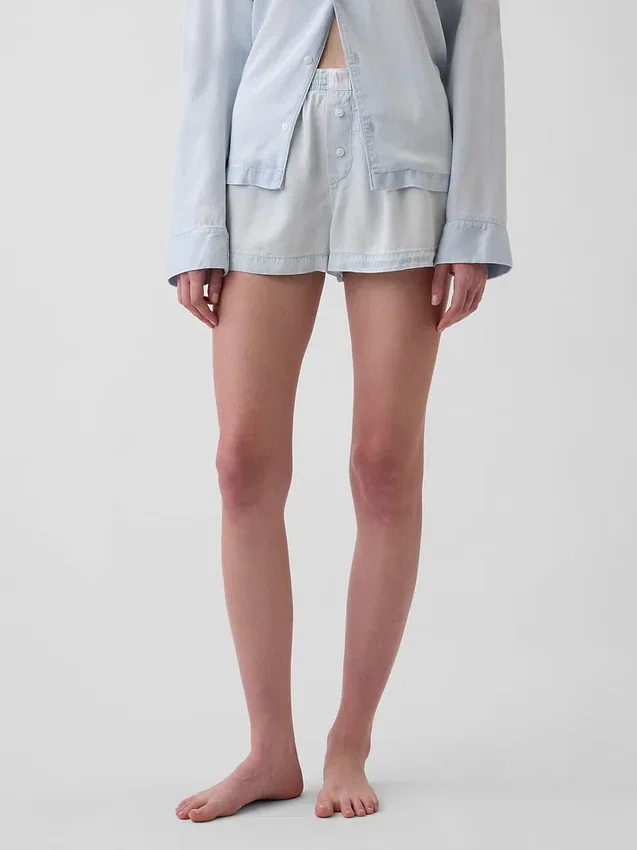 Pyjama-korte broek van popeline